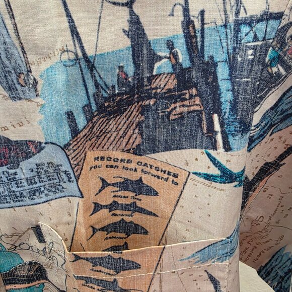 KAHALA HAWAIIAN MENS SIZE M SHORT SLEEVE SHIRT WITH FISHING SCENE - Picture 4 of 11